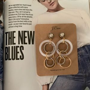 CRYSTAL AND GOLD CIRCLE DROP EARRINGS